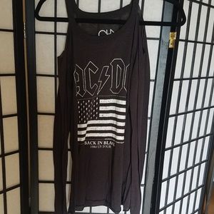 Cold shoulder long sleeve ACDC top